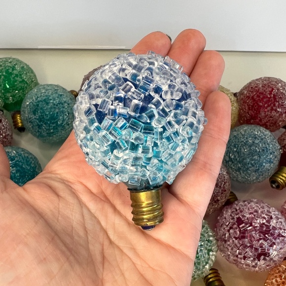 1960’s Christmas Ice Glo Frosted Sugar Bulbs RARE ALL WORK Large Lot of 31 - Picture 7 of 15
